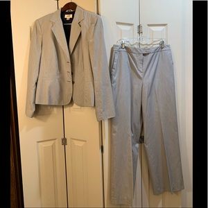 3 piece blue pinstripe suit